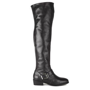Sol Sana Bass Over the Knee Buckle Leather Boots
